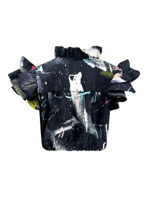 equalshuman x licataBean hand painted ruffled top - Image 3