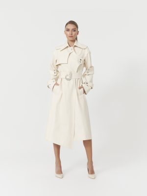 Jendue Deep Blue Davidson Trench Coat - Image 3