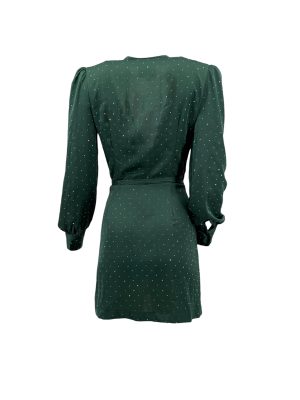 MONZLAPUR - Forrest Satin Wrap Dress with Crystals - Limited Edition - Image 4