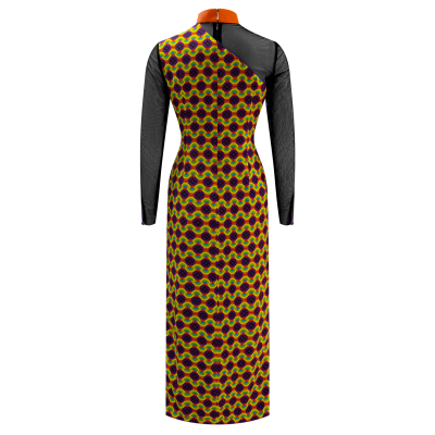 Sparkle Collection Multi-Color Silk Evening Dress - Image 6