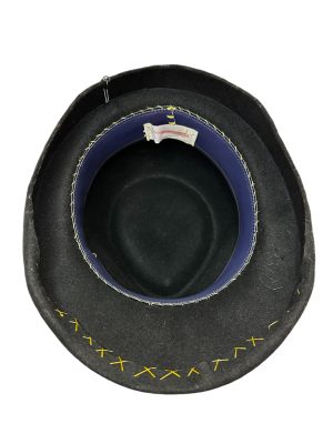 Rosa Isela Black Fashion Hat with Pearls - Image 4