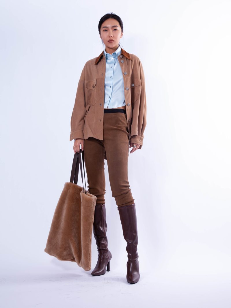 Ge3.21 Colour-Block Panelled Leather Shirt - Image 3