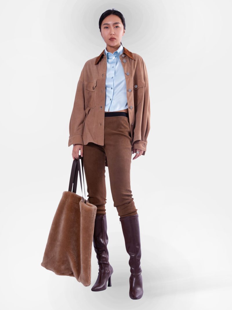 Ge3.21 Colour-Block Panelled Leather Shirt - Image 2
