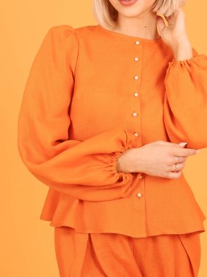 Orange linen shirt