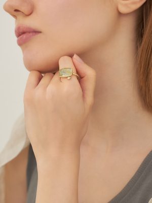 KAKERA Gold Aquamarine Ring - Image 3