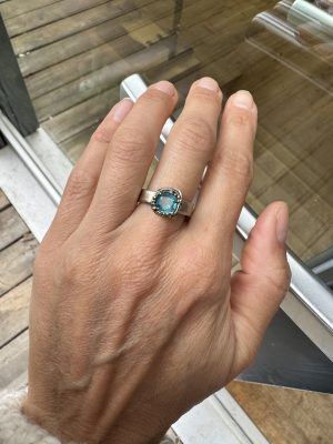 Sylvie Majerova Jewellery White Gold Ring With Neon Blue Tourmaline - Image 3