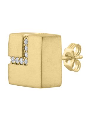 Cyntia Tomi 0.30Cttw Lab-Grown Diamond Square Earrings 18K Plated - Image 3