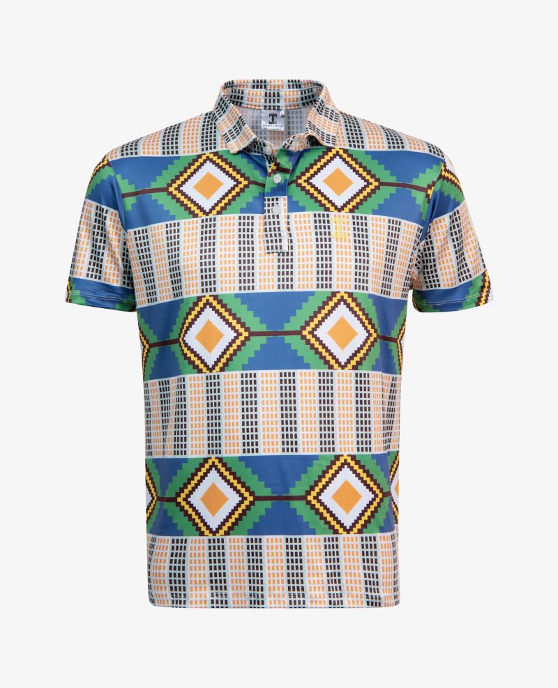 Itu Golf Wear Geometric Print Short Sleeve Top - Image 2