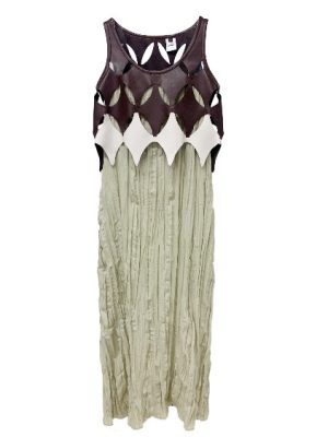 Ge3.21 Color-blocking Hollowed-Out Sheep Leather Vest - Image 4