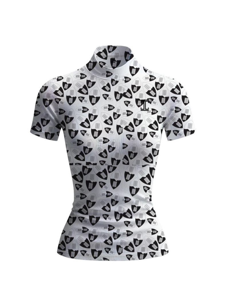 Itu Golf Wear Geometric Print Short Sleeve Top