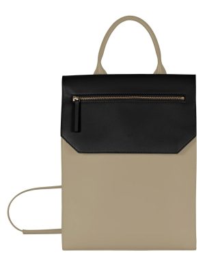CHANDRA KEYSER Tan/Beige Gold Calf Leather Medium Backpack