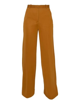 Ghost mannequin image showing the Freya Wide-Leg Knit Pants in camel, high-waisted with a wide-leg silhouette.