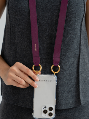 MAVARA Purple Leather Phone Strap - Image 3