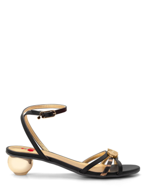 Fundae Black Low Heel Sandal