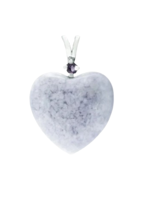 Lilac Jade Heart with Amethyst