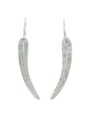 Green Gold Feather Earrings