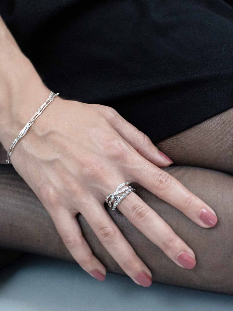ANII Jewellery Black Silver Ring Sets - Image 3
