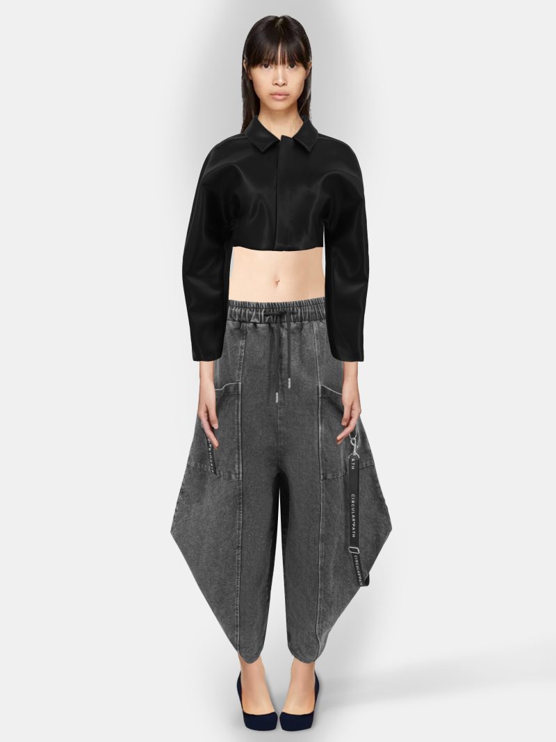 Circular Path Grey High Rise Pants - Image 2