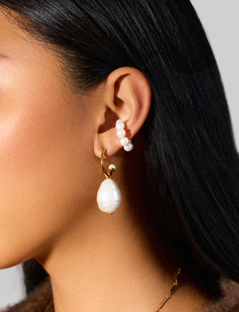 Alejandra Corona Jewelry Melanie Pearl Hoops - Image 2