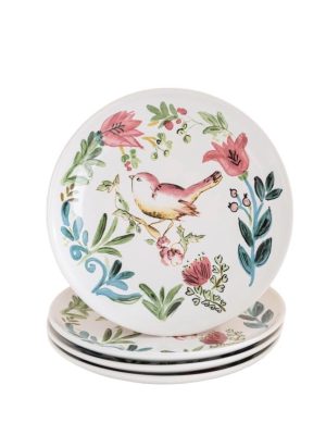 Elsatahome Dinner Plate Bird White - Set Of 4