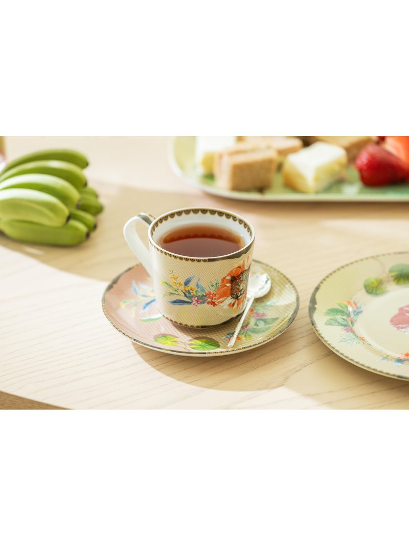 Grace Teaware Summer Savanna Leopard Fine Porcelain Cup & Saucer Set Of 2 - Image 2