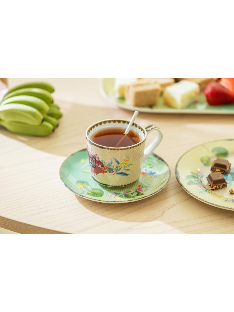 Grace Teaware Summer Savanna Leopard Fine Porcelain Cup & Saucer Set Of 2 - Image 4