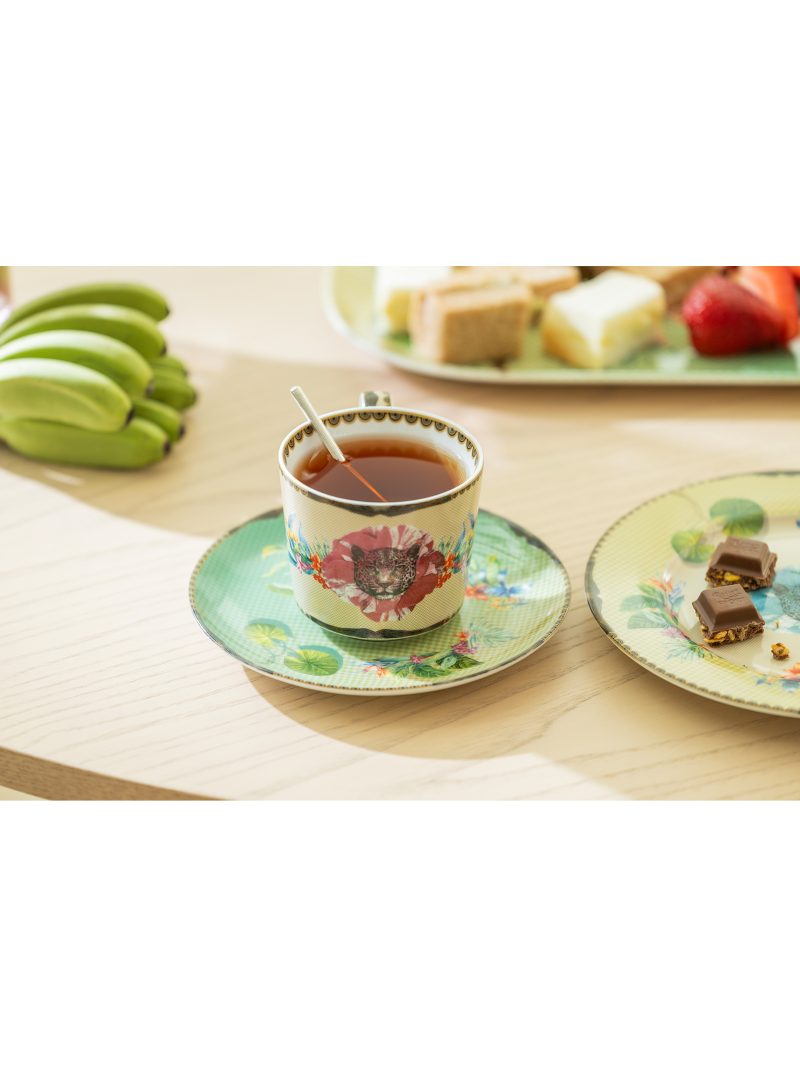 Grace Teaware Summer Savanna Leopard Fine Porcelain Cup & Saucer Set Of 2 - Image 5