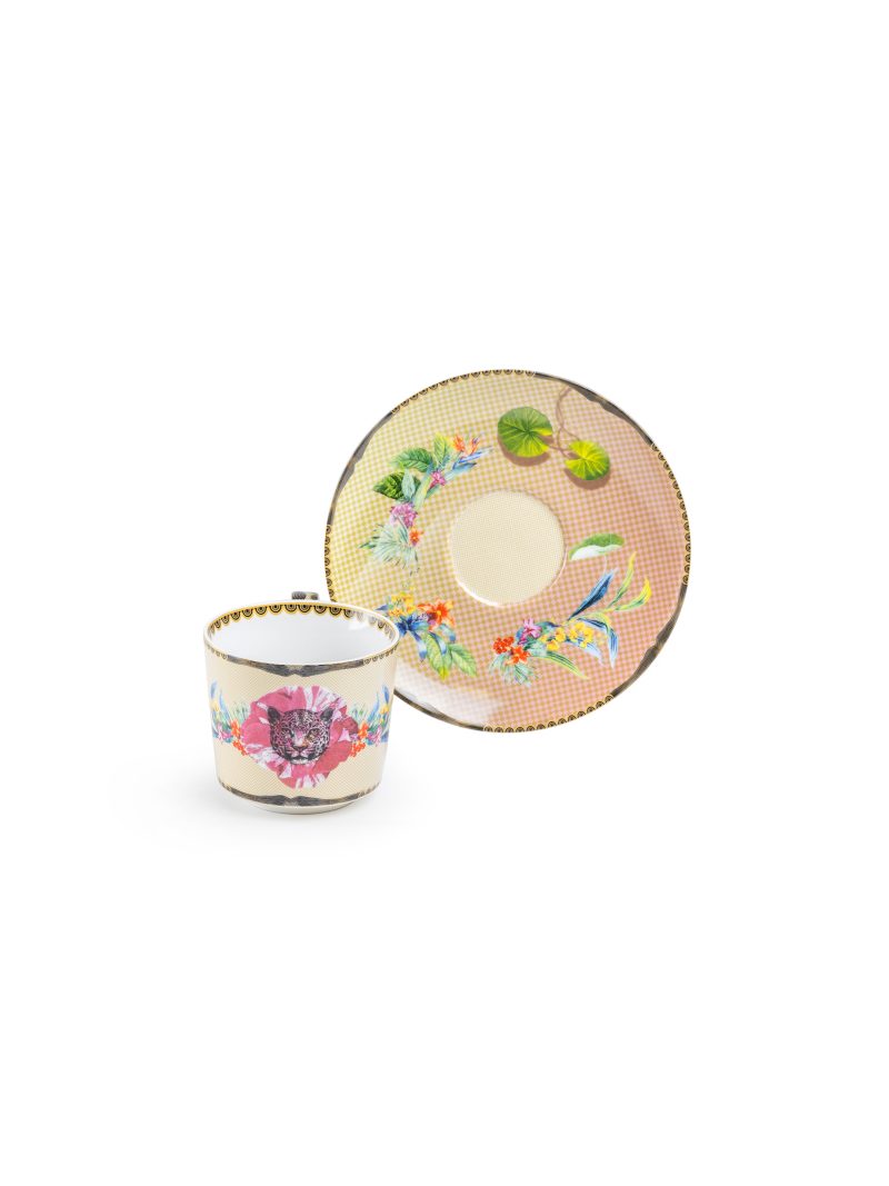 Grace Teaware Summer Savanna Leopard Fine Porcelain Cup & Saucer Set Of 2 - Image 7