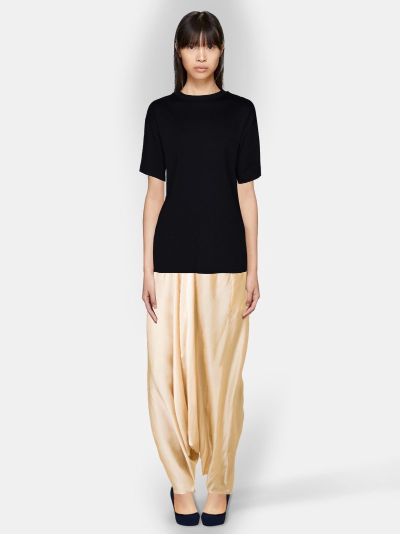 Madame Sibarita Beige Satin Silk Dhoti Pants - Image 2