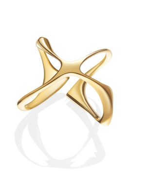 Outsider Artist Gold Double-Arc Ring