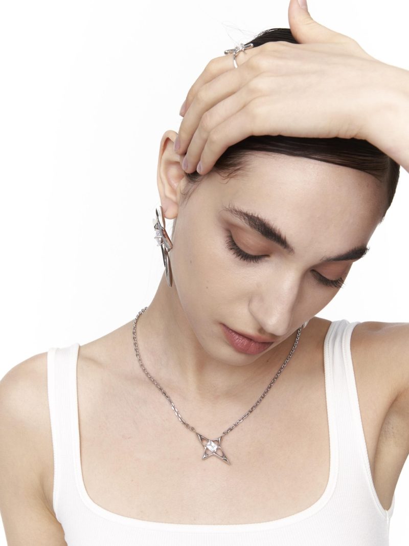 Outsider Artist Silver Star Nacklace - Image 3