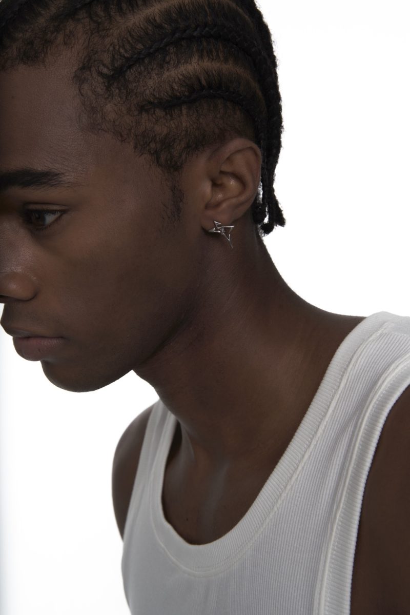 Outsider Artist Gold Star Earring - Image 4