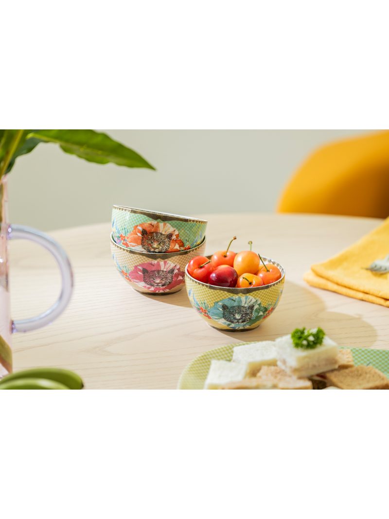Grace Teaware Summer Savanna Leopard Fine Porcelain Tidbit Bowls Set Of 3 - Image 3