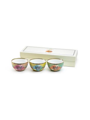 Grace Teaware Summer Savanna Leopard Fine Porcelain Tidbit Bowls Set Of 3