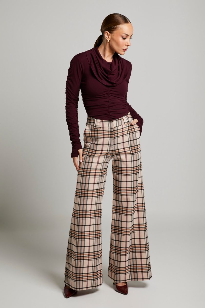 Liz Skorsis Tan/Beige Wide Leg Pants - Image 3
