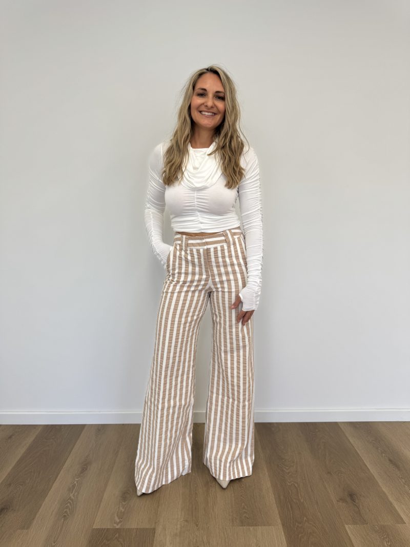 Liz Skorsis Ivory/Cream Wide Leg Pants - Image 2
