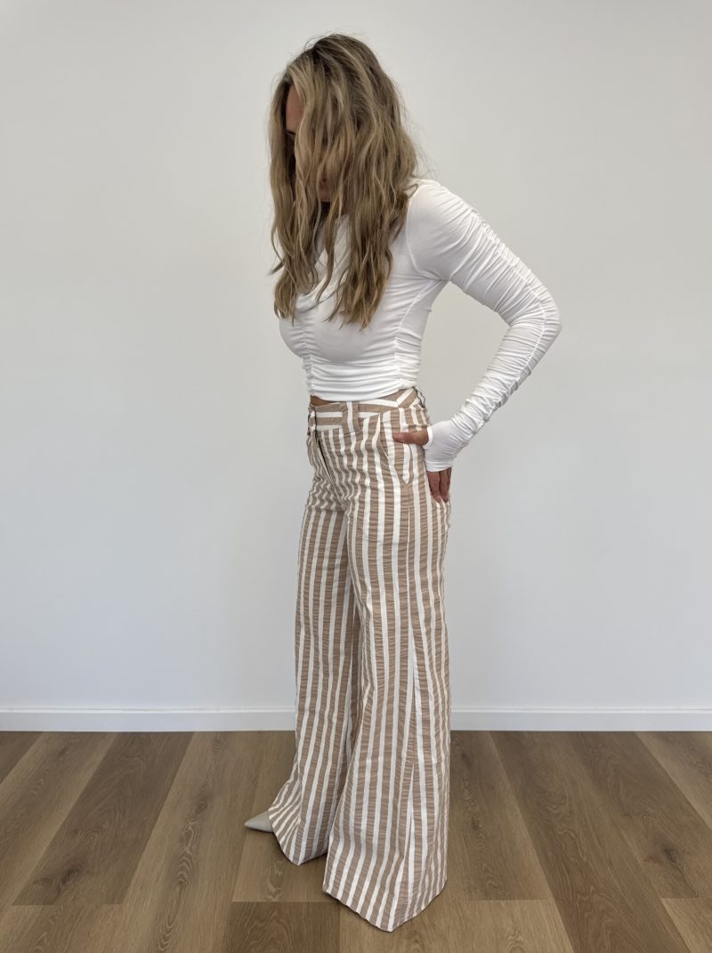 Liz Skorsis Ivory/Cream Wide Leg Pants - Image 4