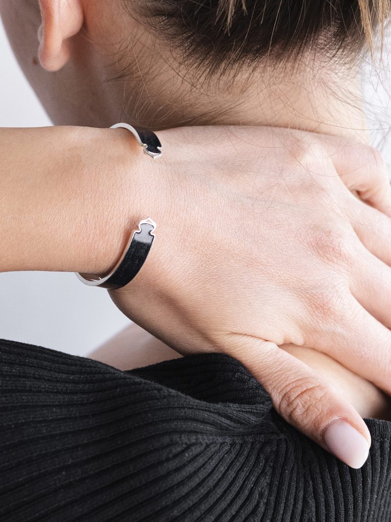 Sarah Anne Mccracken NYC Black Silver Bangle - Image 4