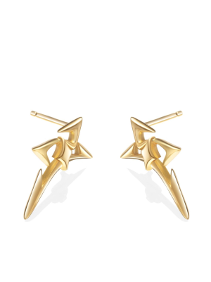 Outsider Artist Gold Star Earring
