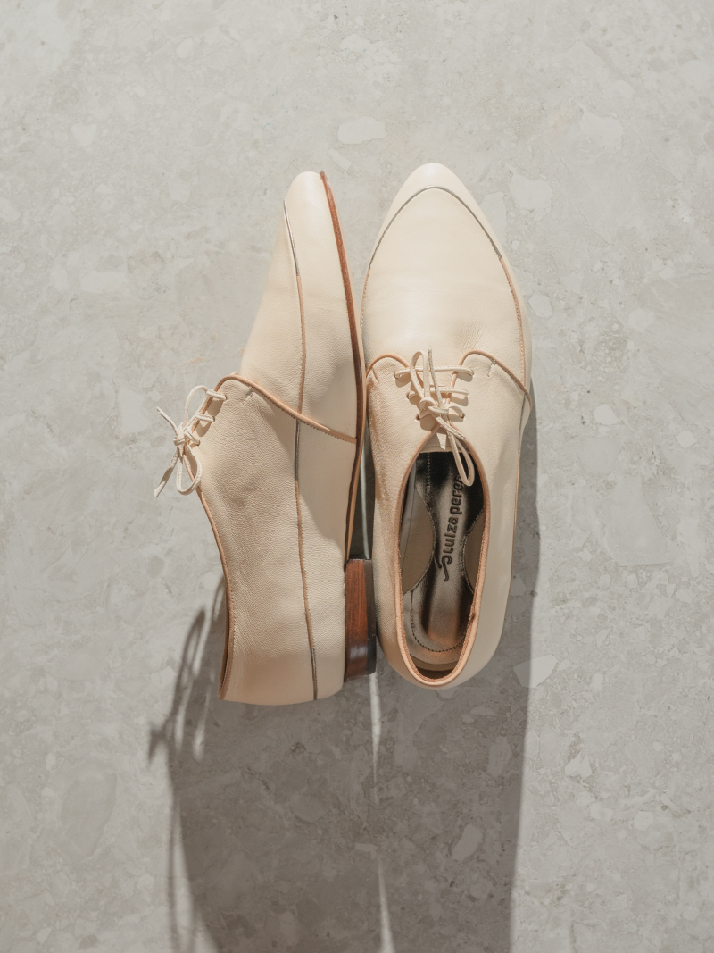 Singular By Tainara Cruvinel Ivory/Cream Oxfords Flat - Image 4