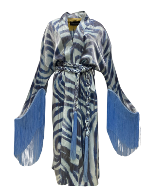Bobo Marché Kimono Azure Fringe Whisper
