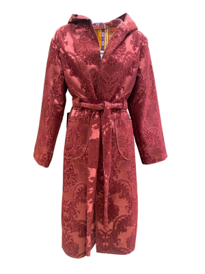Bobo Marché Burgundy Long Hooded Long Coat