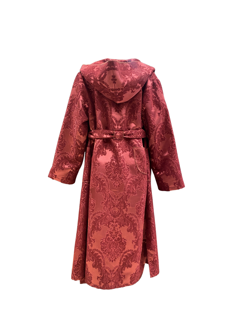 Bobo Marché Burgundy Long Hooded Long Coat - Image 2