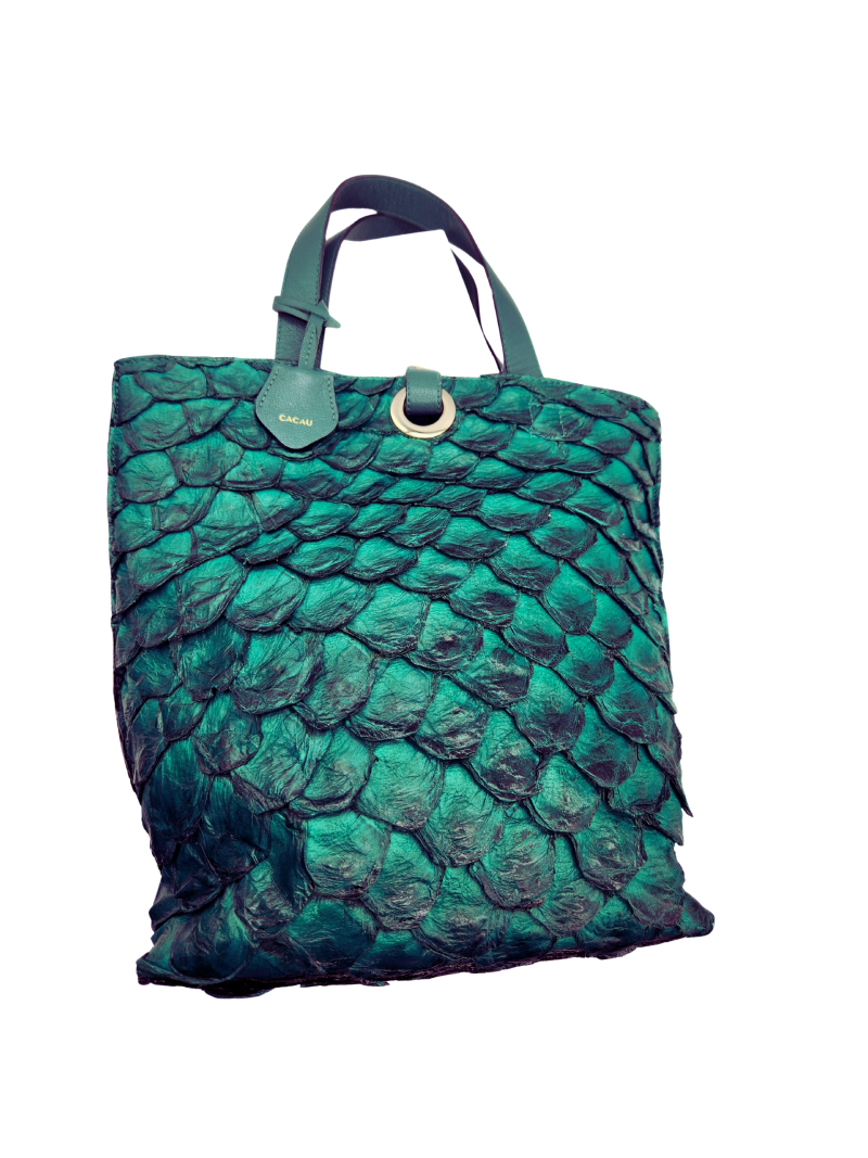 Singular By Tainara Cruvinel Green Leather Large Tote - Image 3
