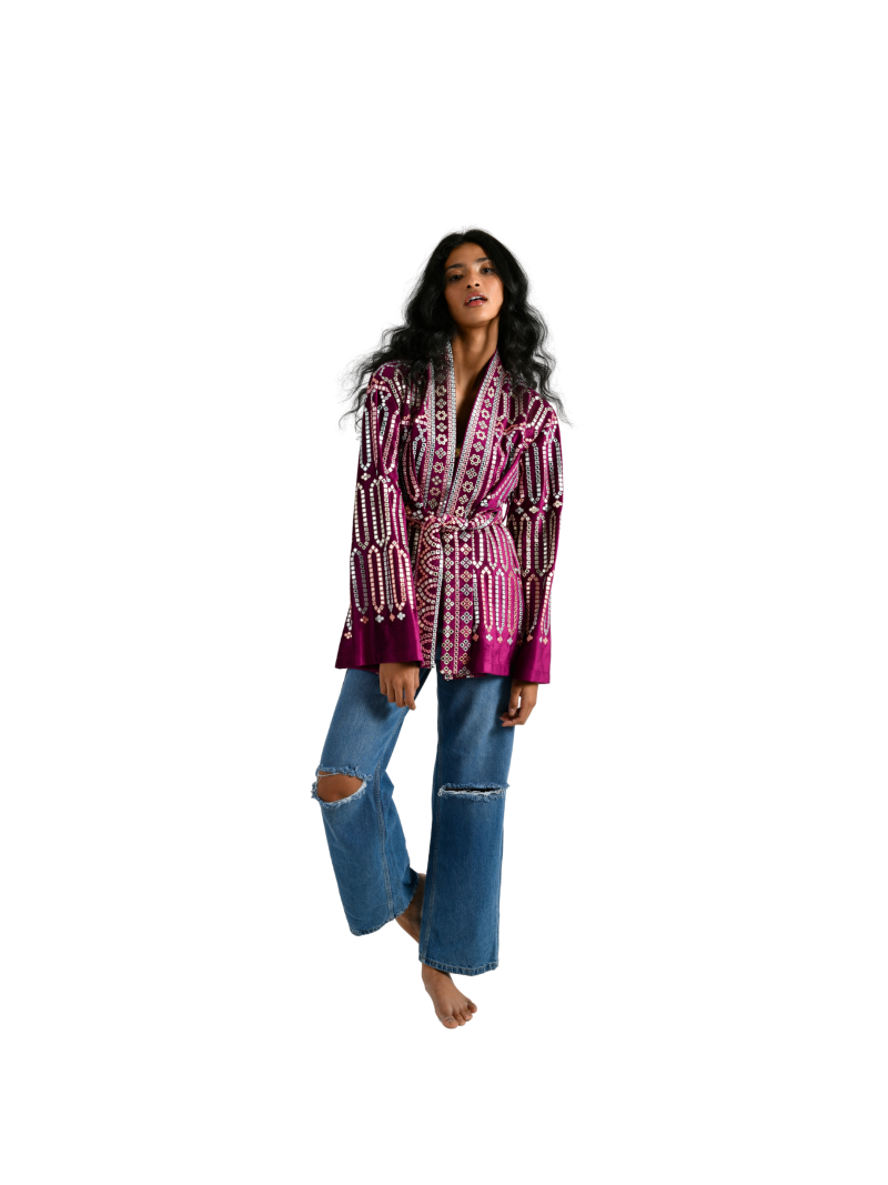 Bobo Marché Purple Casual Jacket/Blazer - Image 2