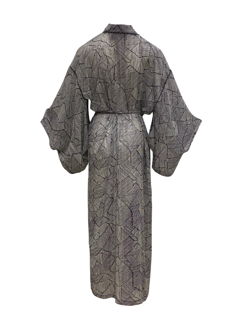 Bobo Marché Kimono - Silk Chiffon Noir Botanica - Image 2