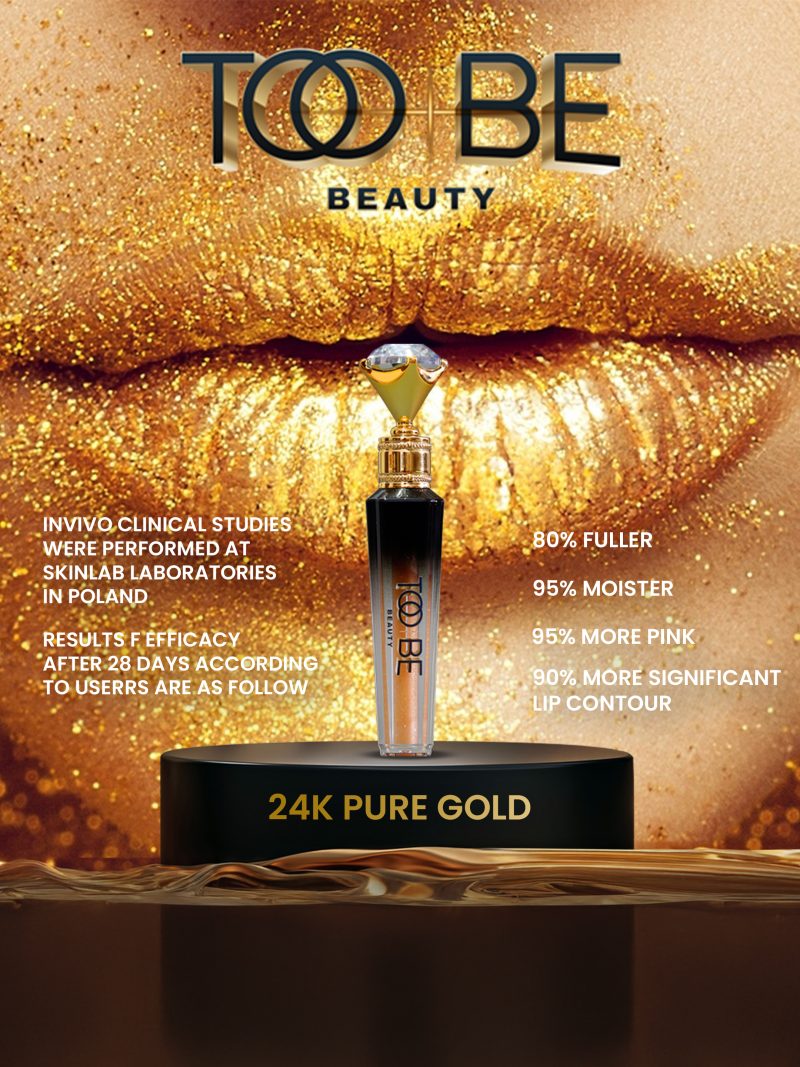 Too Be Beauty 24 K Pure Gold Lip Volumizer Gloss Hydrating Full High Shine Liquid Lip Makeup - Image 3