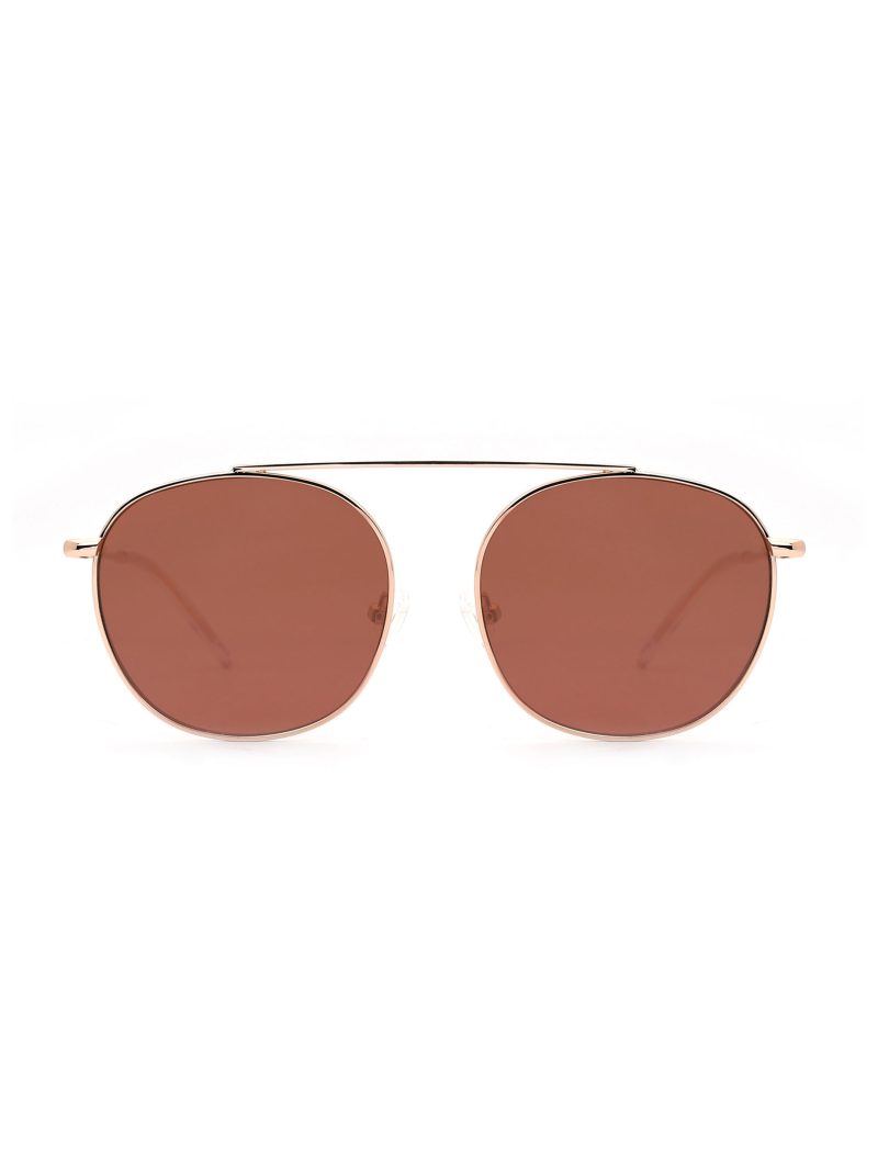 Velenci Rose Gold Round Sunglasses