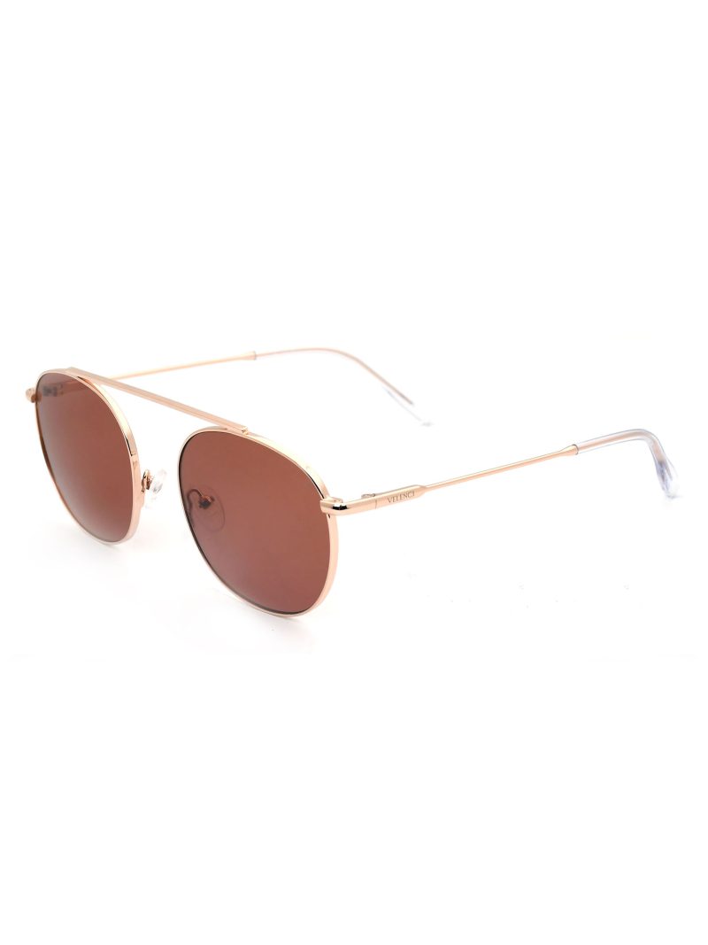 Velenci Rose Gold Round Sunglasses - Image 2
