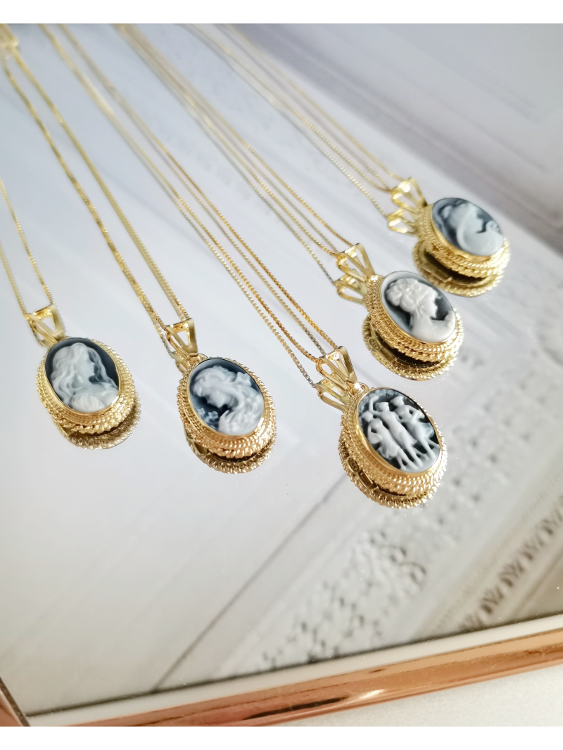 Studio Dust To Gold Italy Annie Mae Blue Cameo Necklace - Image 6